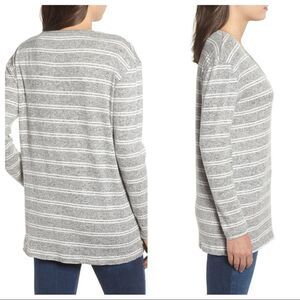 BP Cozy Striped V-Neck Sweater